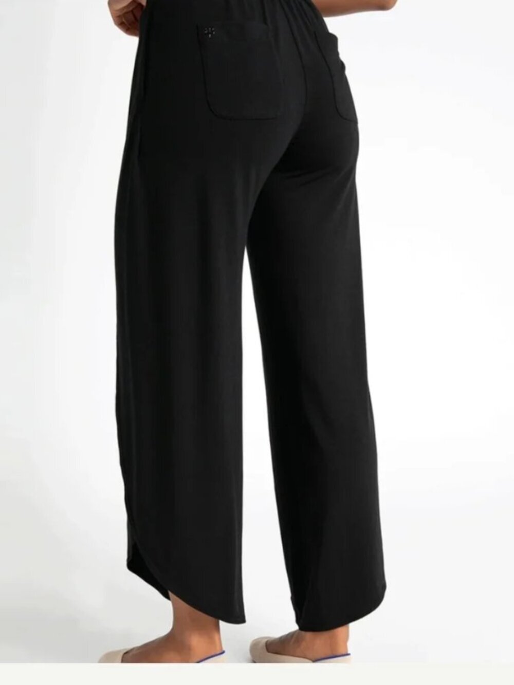 Betabrand Black Wide Leg All Day Loungers Dress Pant Yoga Pants Small Long Tall - Picture 3 of 4